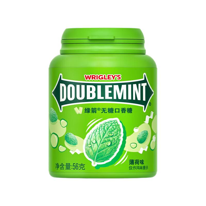 绿箭 原味薄荷味无糖口香糖果约40粒56g清新口气休闲A 绿箭56g薄荷口味 29.8元（需用券）