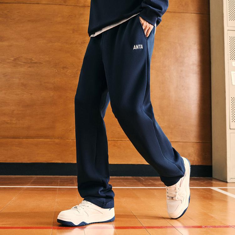 安踏 男子秋冬运动长裤宽松直筒针织棉休闲裤青少年卫裤 99元