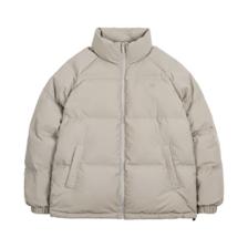 马登 工装美式立领90白鸭绒羽绒服户外短款面包服保暖外套男秋冬 浅灰色 