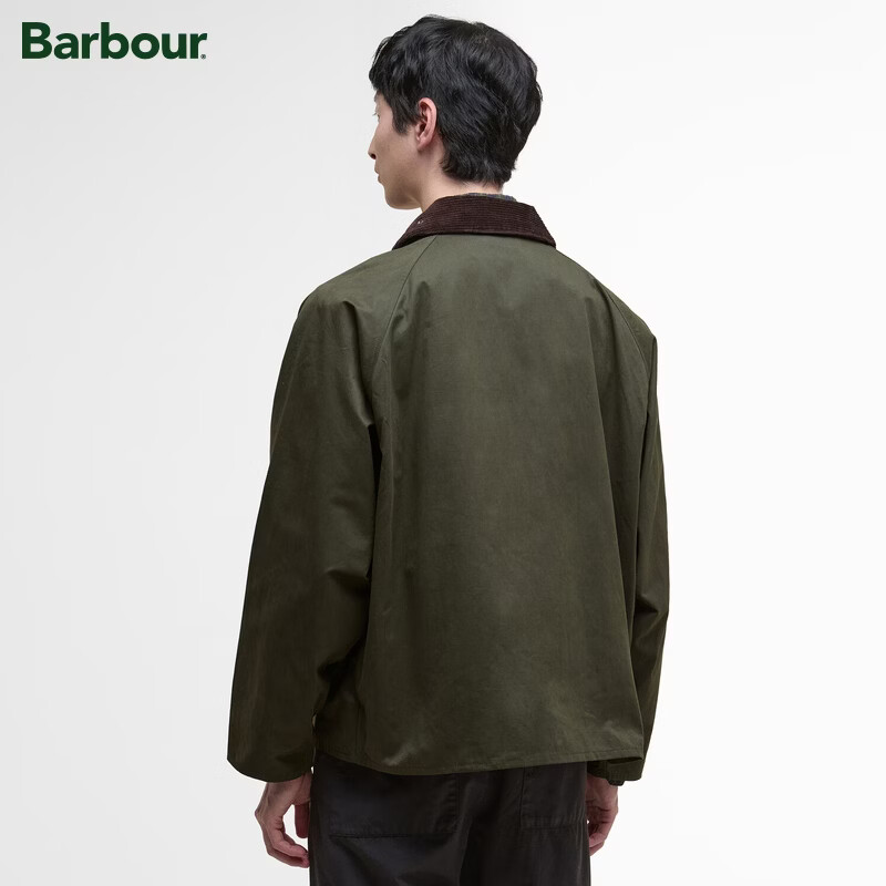 Barbour OS Transporter 宽松撞色翻领无蜡夹克 鼠尾草绿 M 2368.08元