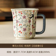 青花火石红宋岚茶杯 41.25元
