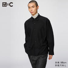 优衣库 486614 易打理 黑色 L 长袖衬衫 129元（需用券）