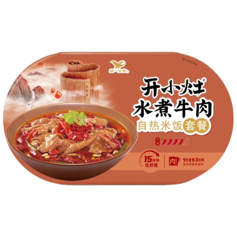 PLUS会员：统一 开小灶系列 自热米饭 水煮牛肉味 270g 12.06元