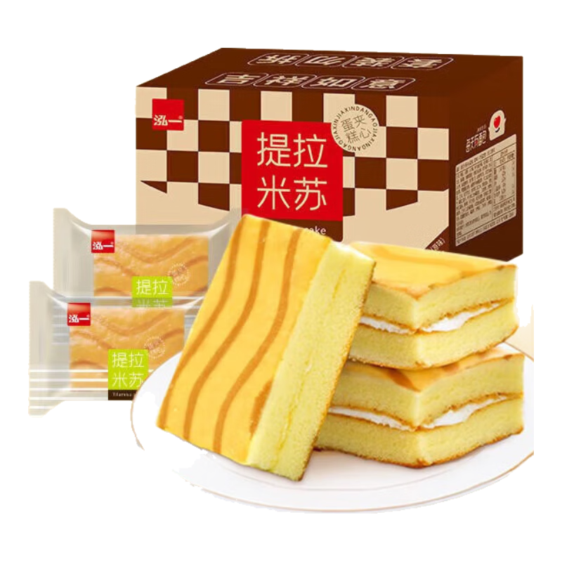 泓一 零食合集 提拉米苏夹心蛋糕400g 6.74元（需买4件，需用券）