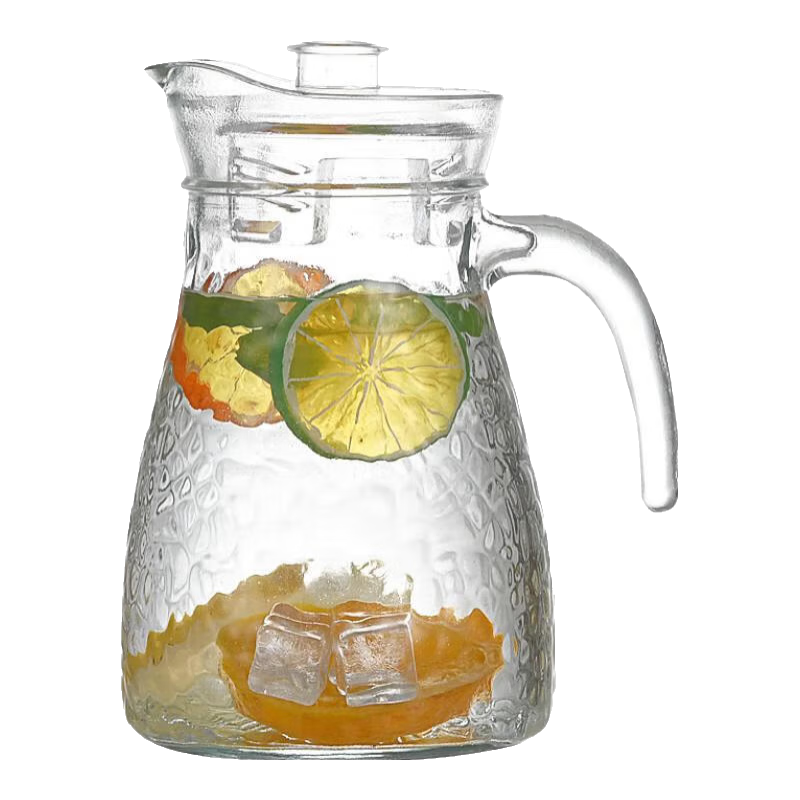 家用耐高温玻璃冷水壶套装 锤纹款 1壶+4杯 8元