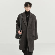 伯爵卓尔 outlet奥莱店冬季羊驼绒羊毛混纺双面呢大衣男士加厚外套 1274.9元
